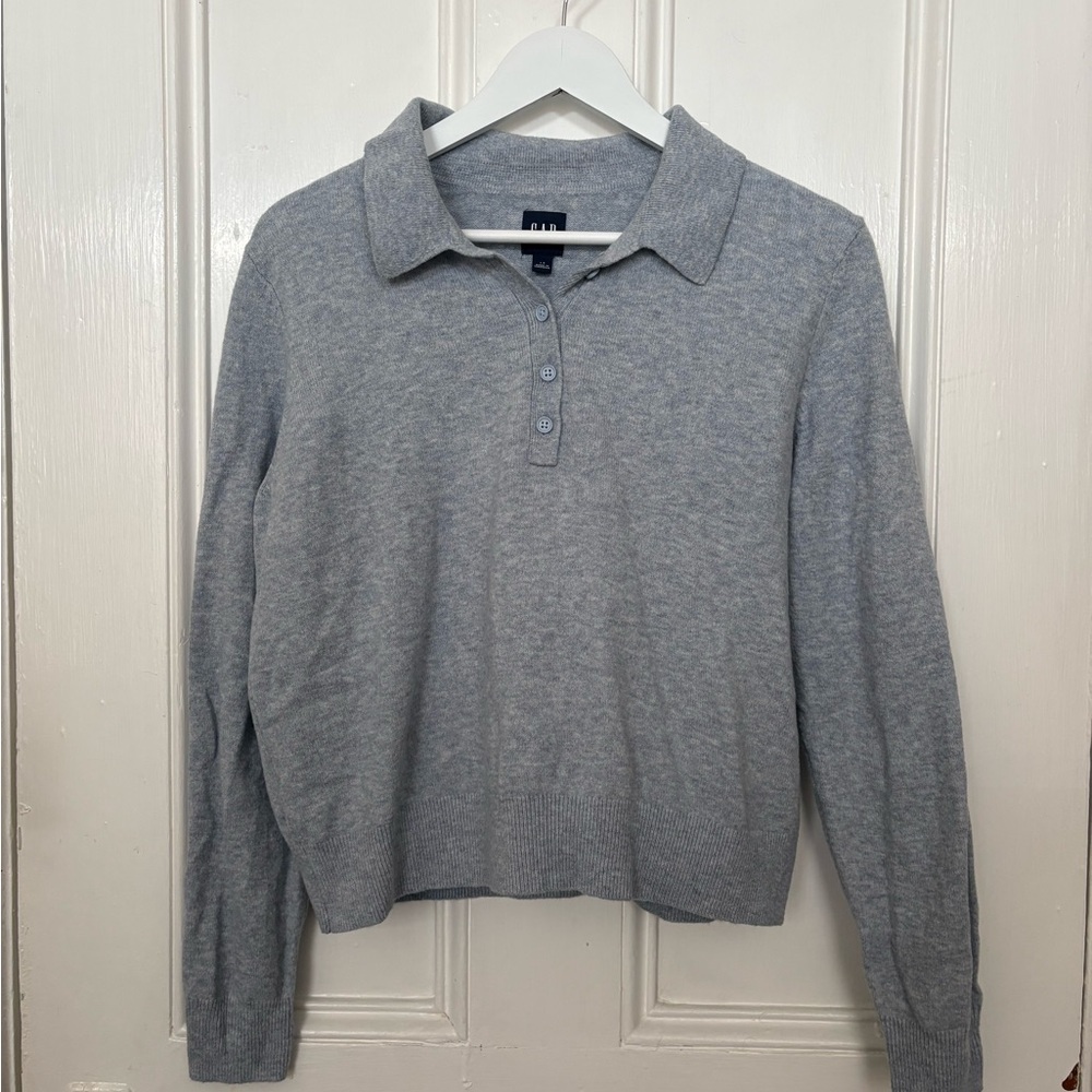 GAP Light Blue Button Up Sweater